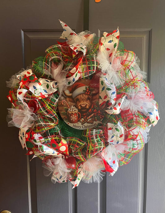 Christmas Bull Wreath